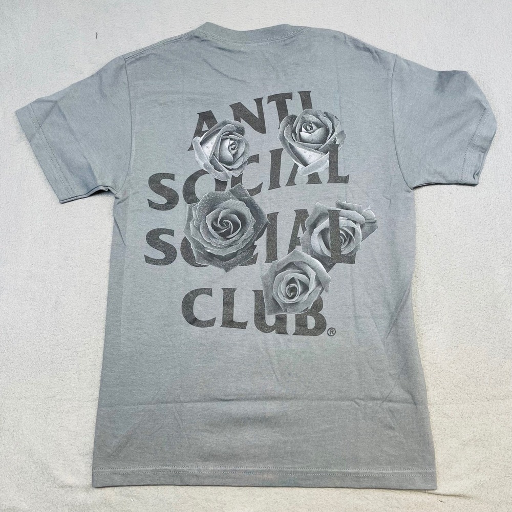 NWT Anti Social Social Club Men Graphic T Shirt‎ Gray Streetwear Logo Print